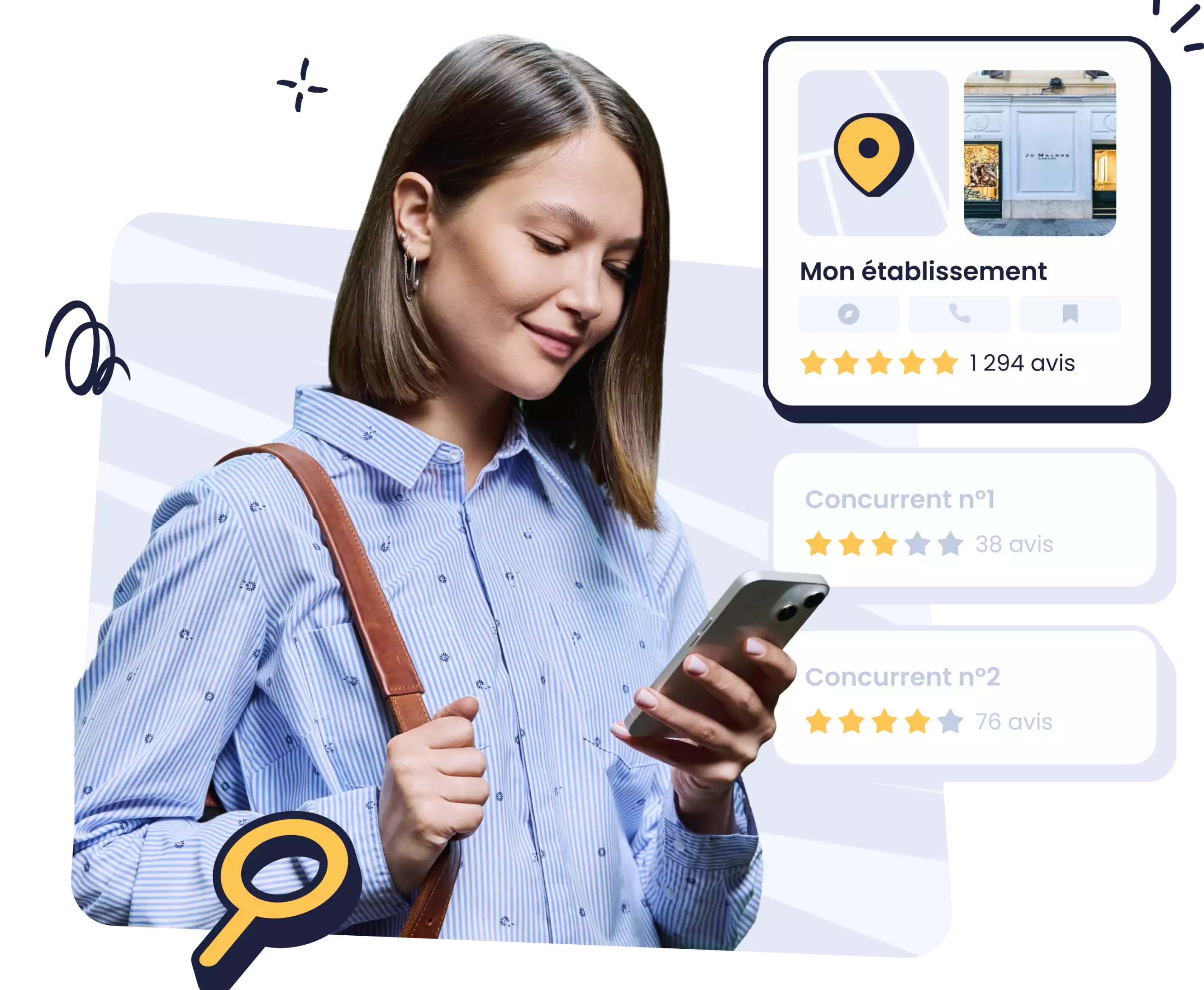 Dasbor dengan statistik ulasan Google